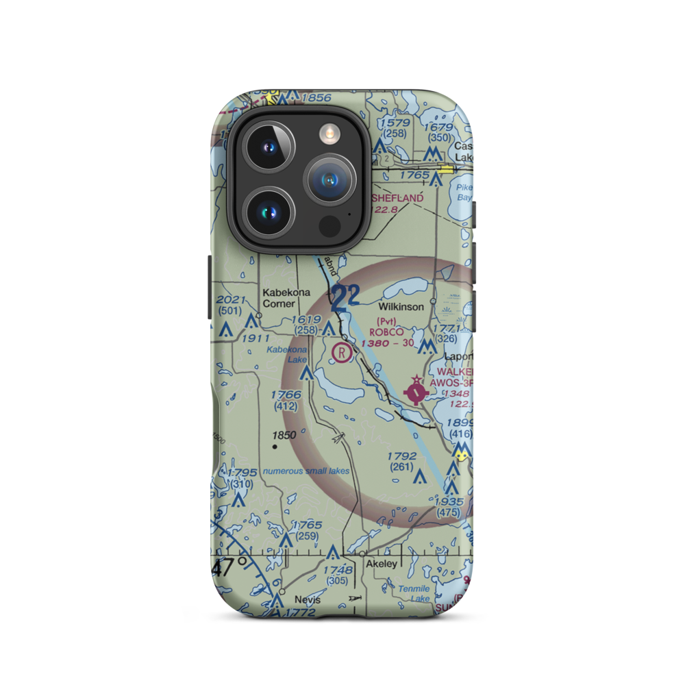 Robco Airport (MN12) VFR Sectional  Tough iPhone Case iPhone 16 Pro model shown