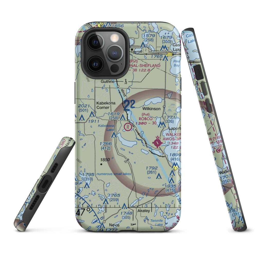 Robco Airport (MN12) VFR Sectional  Tough iPhone Case iPhone 12 Pro Max model shown