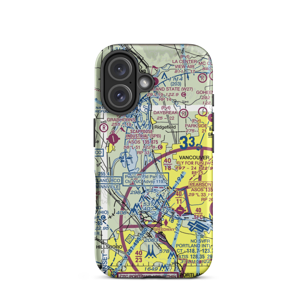 Robert L Delanoy Airport (28WA) VFR Sectional  Tough iPhone Case iPhone 16 model shown