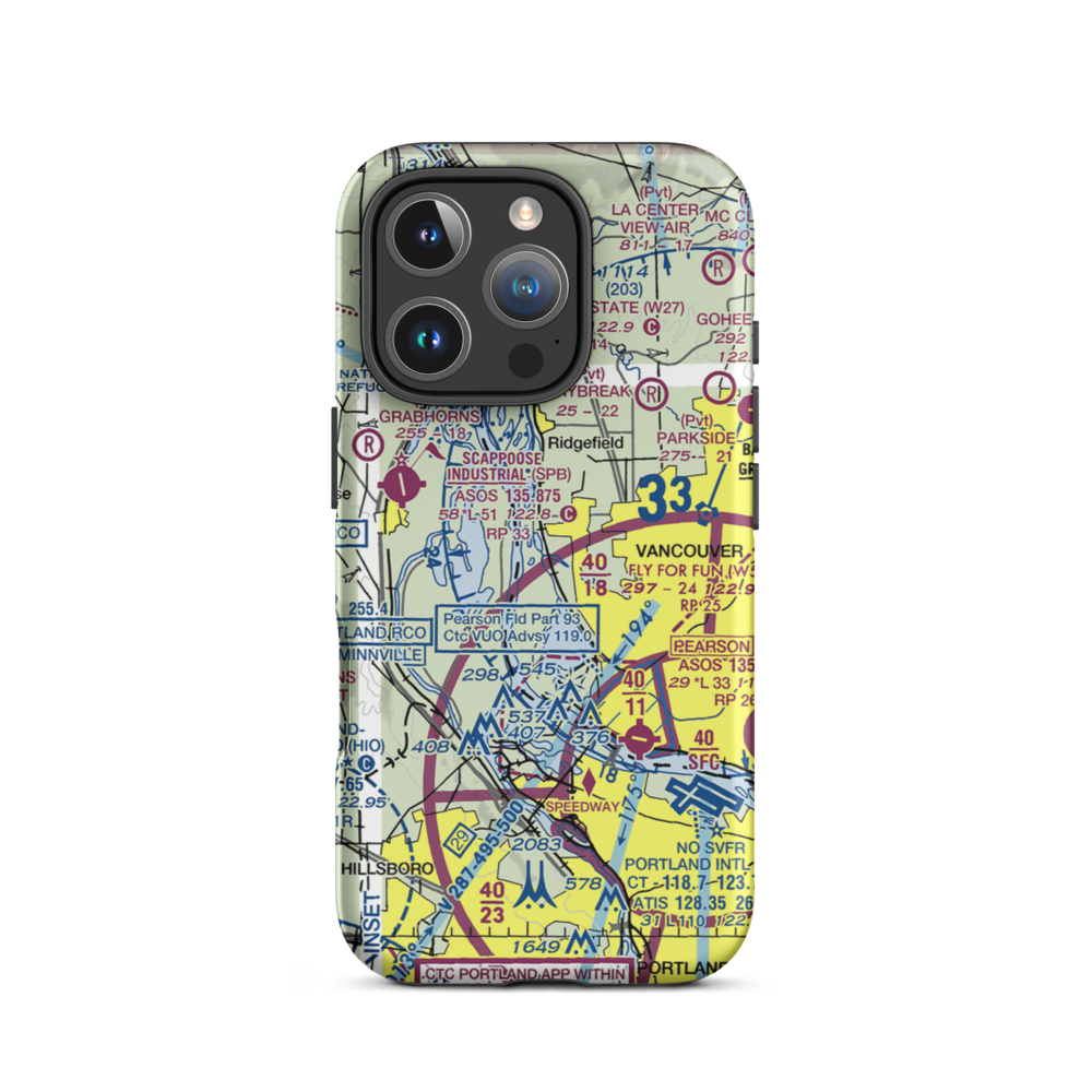 Robert L Delanoy Airport (28WA) VFR Sectional  Tough iPhone Case iPhone 16 Pro model shown