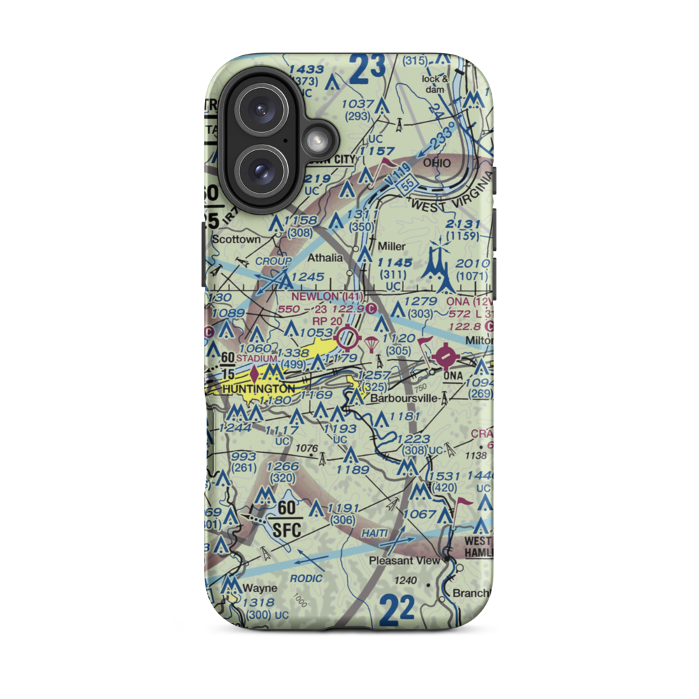 Robert Newlon Field (I41) VFR Sectional  Tough iPhone Case iPhone 16 Plus model shown