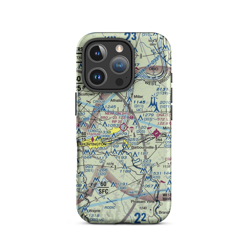 Robert Newlon Field (I41) VFR Sectional  Tough iPhone Case iPhone 16 Pro model shown