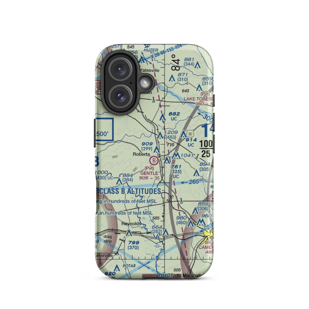Roberta Industrial Park Airport (0GA9) VFR Sectional  Tough iPhone Case iPhone 16 model shown