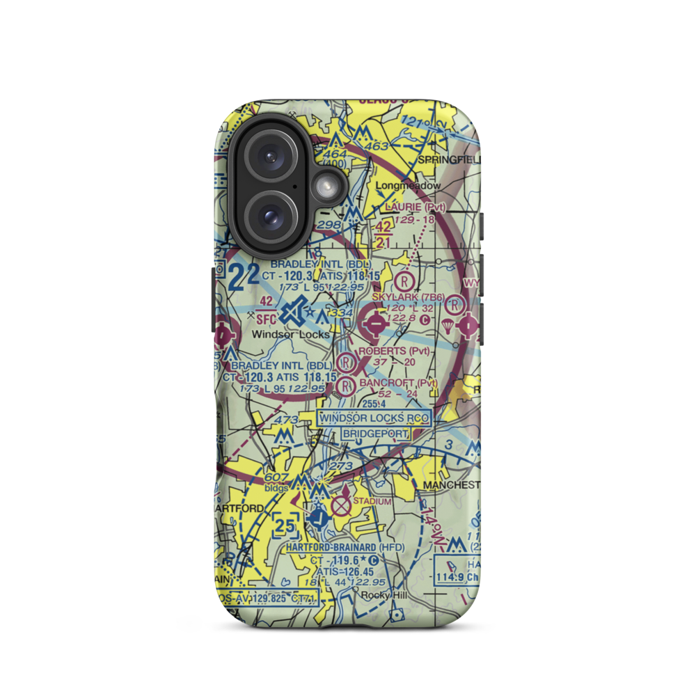 Roberts Farm Airport (CT85) VFR Sectional  Tough iPhone Case iPhone 16 model shown