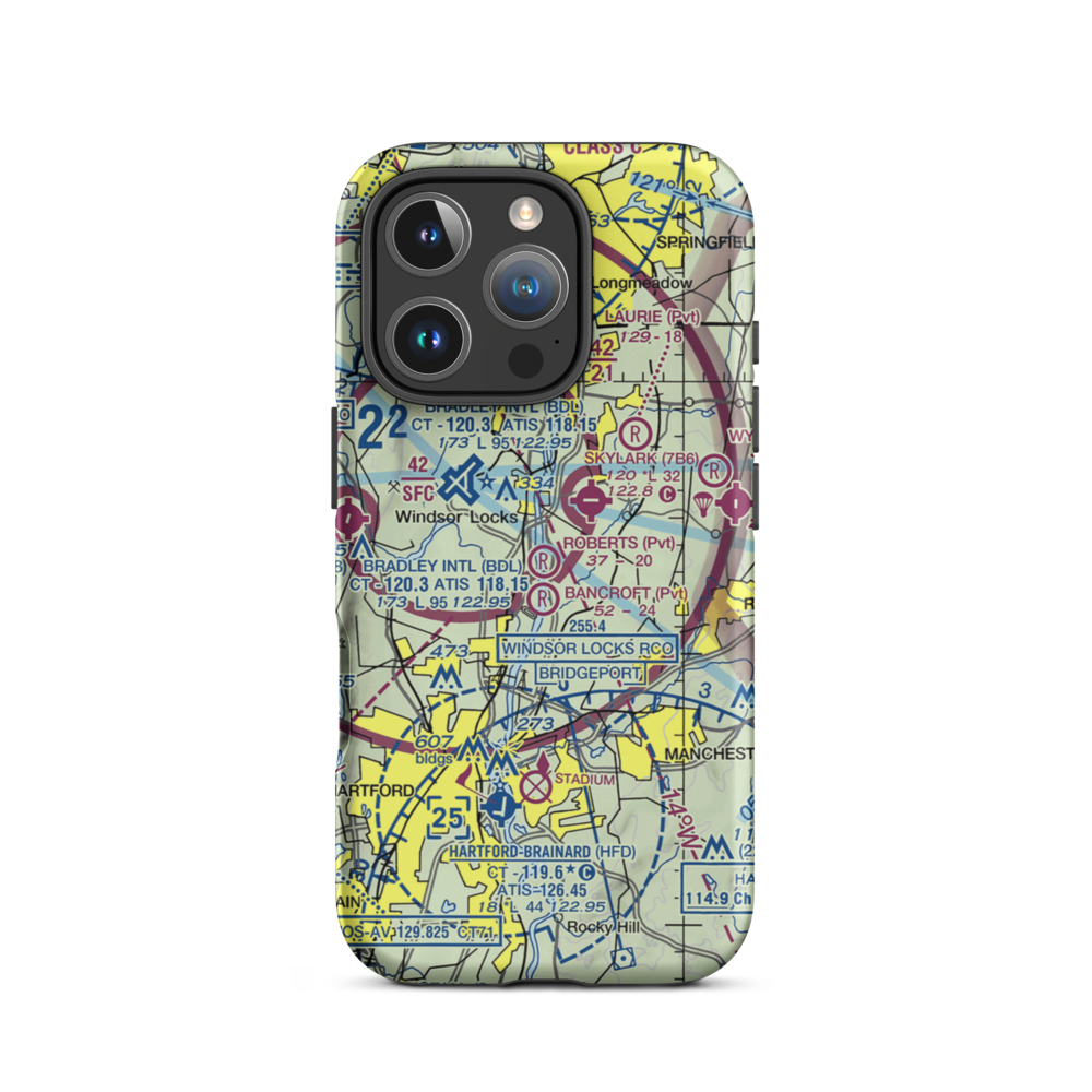Roberts Farm Airport (CT85) VFR Sectional  Tough iPhone Case iPhone 16 Pro model shown