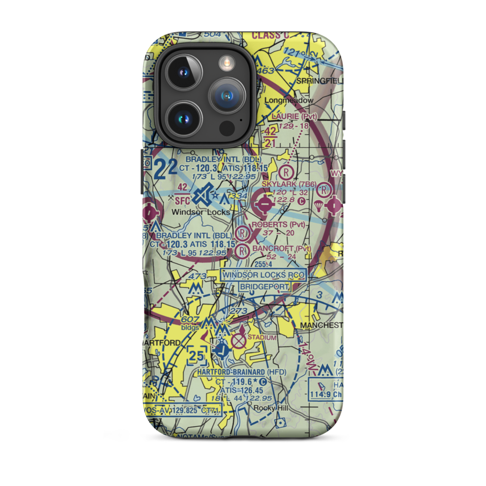 Roberts Farm Airport (CT85) VFR Sectional  Tough iPhone Case iPhone 16 Pro Max model shown