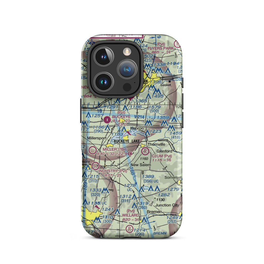 Roberts Field (US-1048) VFR Sectional  Tough iPhone Case iPhone 16 Pro model shown