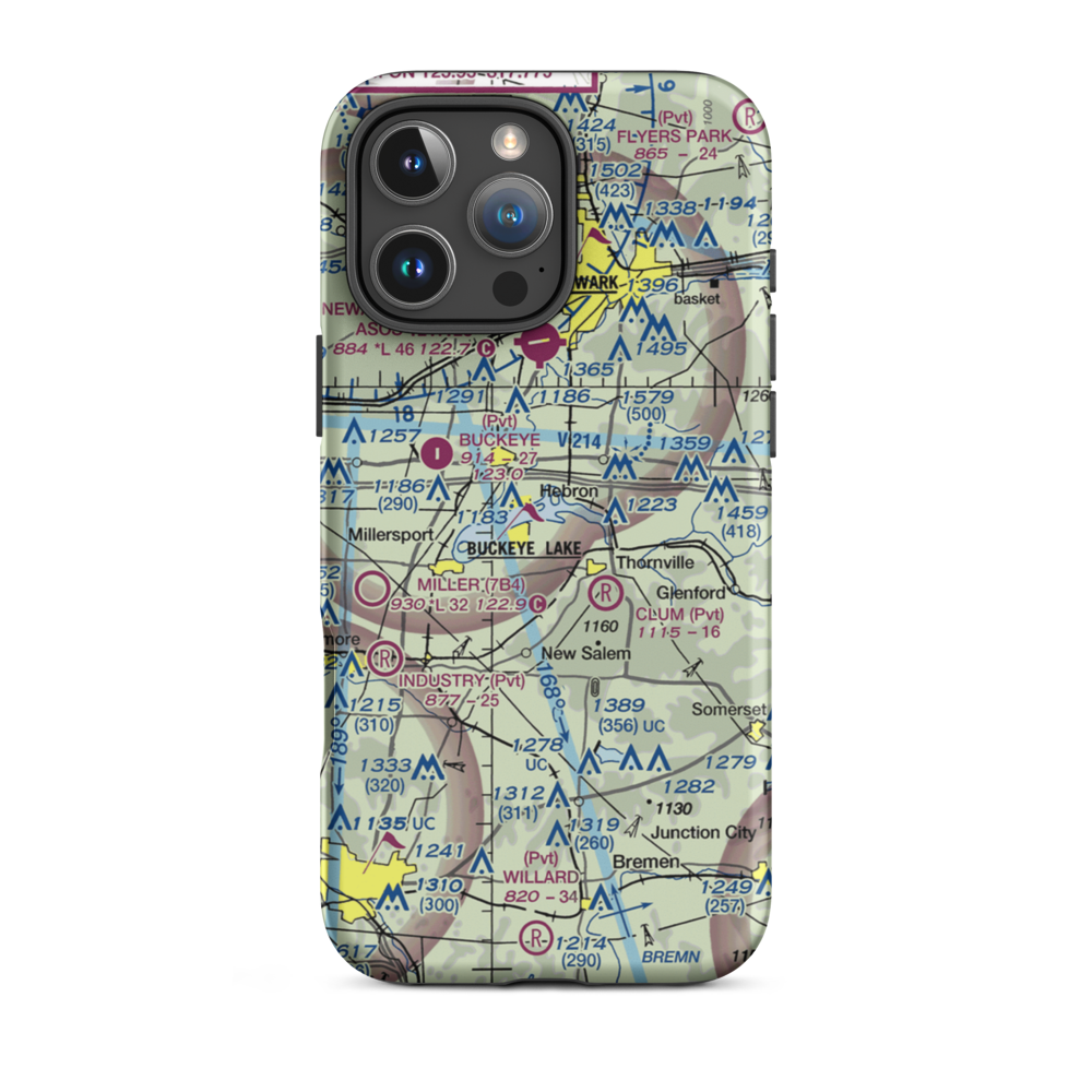 Roberts Field (US-1048) VFR Sectional  Tough iPhone Case iPhone 16 Pro Max model shown