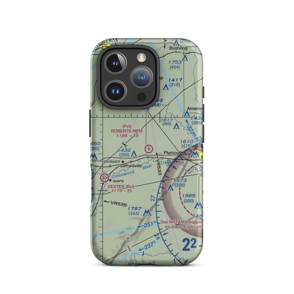 Roberts Memorial Airport (SN04) VFR Sectional  Tough iPhone Case iPhone 16 Pro model shown