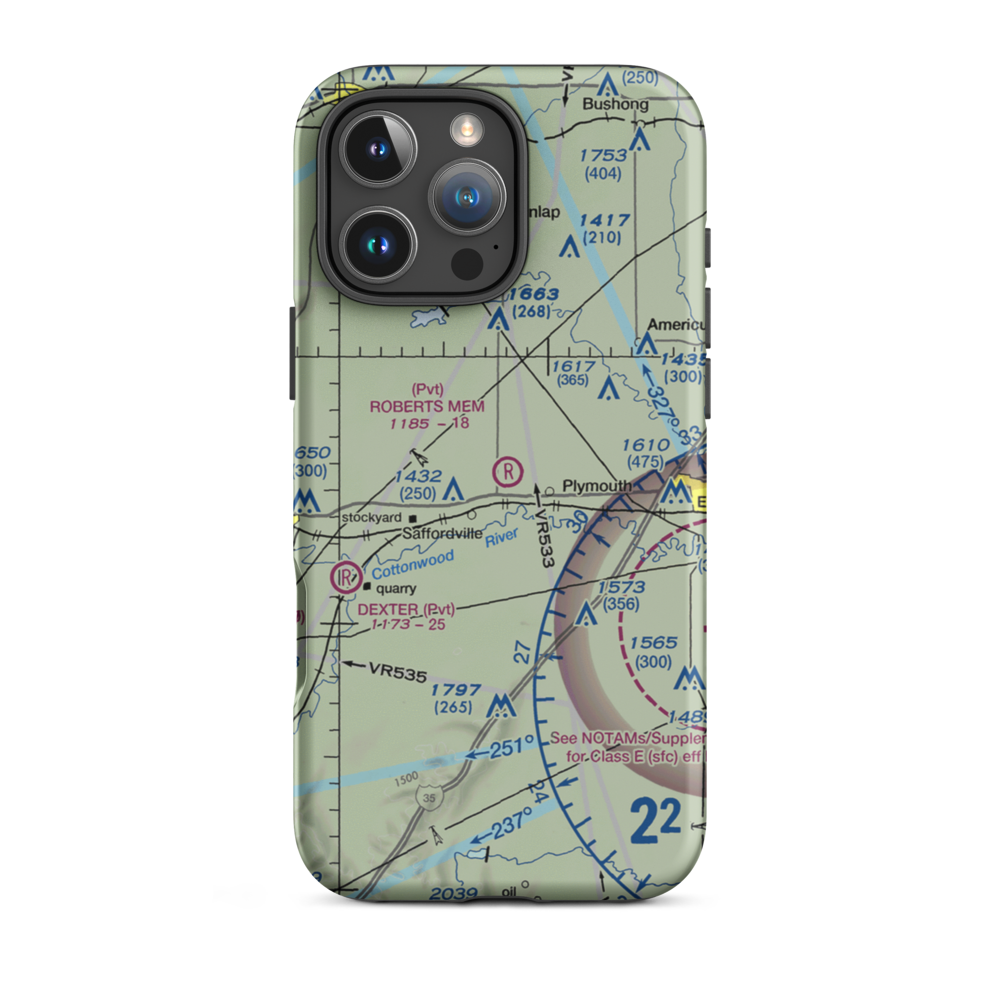 Roberts Memorial Airport (SN04) VFR Sectional  Tough iPhone Case iPhone 16 Pro Max model shown