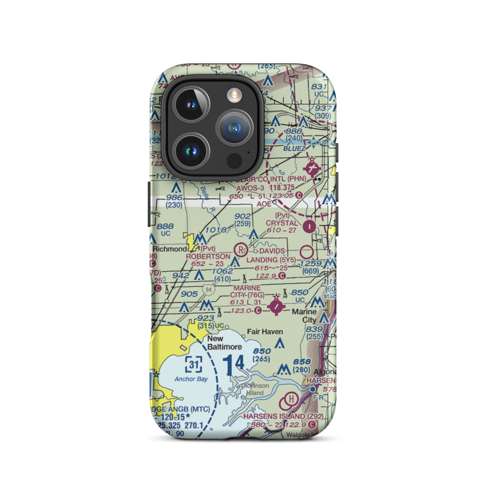 Robertson Field (MI99) VFR Sectional  Tough iPhone Case iPhone 16 Pro model shown
