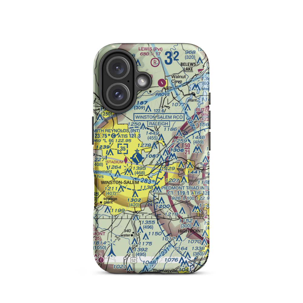 Robertson Field (NC63) VFR Sectional  Tough iPhone Case iPhone 16 model shown