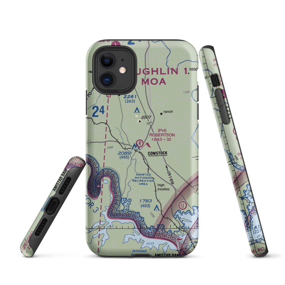 Robertson Ranch Airport (0TE0) VFR Sectional  Tough iPhone Case iPhone 11 model shown