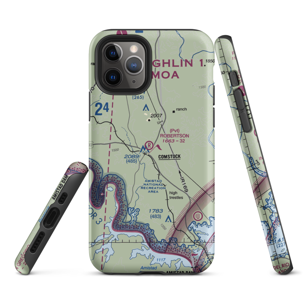 Robertson Ranch Airport (0TE0) VFR Sectional  Tough iPhone Case iPhone 11 Pro model shown