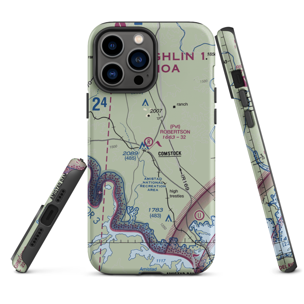 Robertson Ranch Airport (0TE0) VFR Sectional  Tough iPhone Case iPhone 13 Pro Max model shown