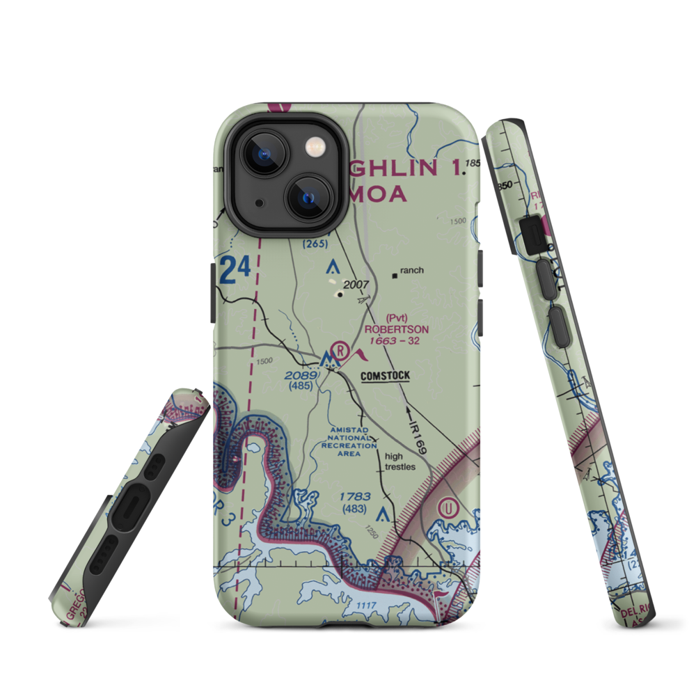 Robertson Ranch Airport (0TE0) VFR Sectional  Tough iPhone Case iPhone 14 model shown