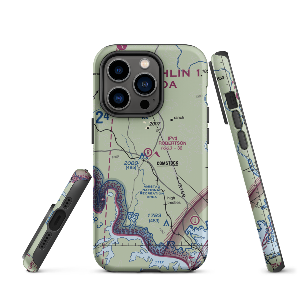 Robertson Ranch Airport (0TE0) VFR Sectional  Tough iPhone Case iPhone 14 Pro model shown