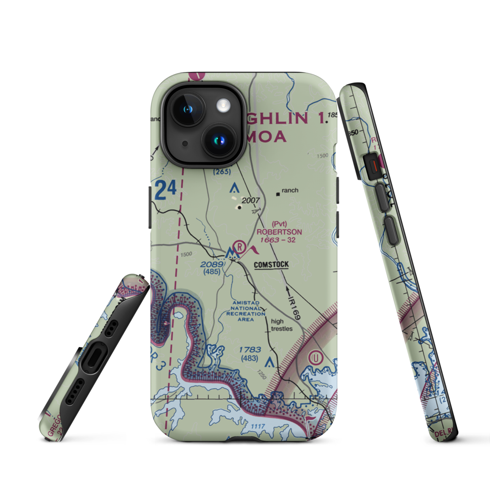 Robertson Ranch Airport (0TE0) VFR Sectional  Tough iPhone Case iPhone 15 model shown