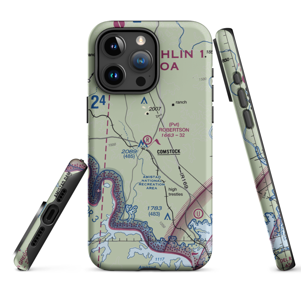 Robertson Ranch Airport (0TE0) VFR Sectional  Tough iPhone Case iPhone 15 Pro Max model shown