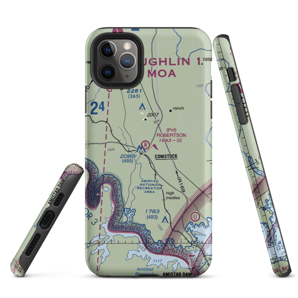 Robertson Ranch Airport (0TE0) VFR Sectional  Tough iPhone Case iPhone 11 Pro Max model shown