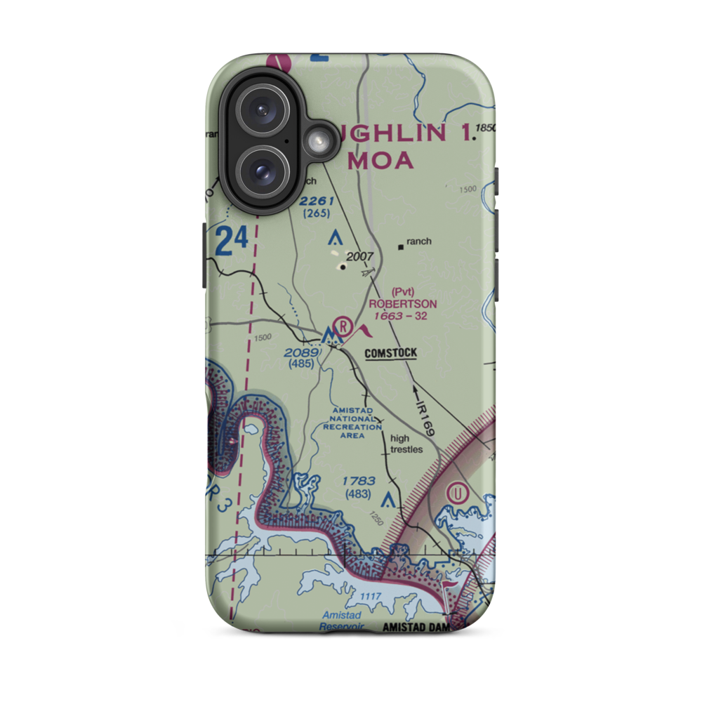 Robertson Ranch Airport (0TE0) VFR Sectional  Tough iPhone Case iPhone 16 Plus model shown