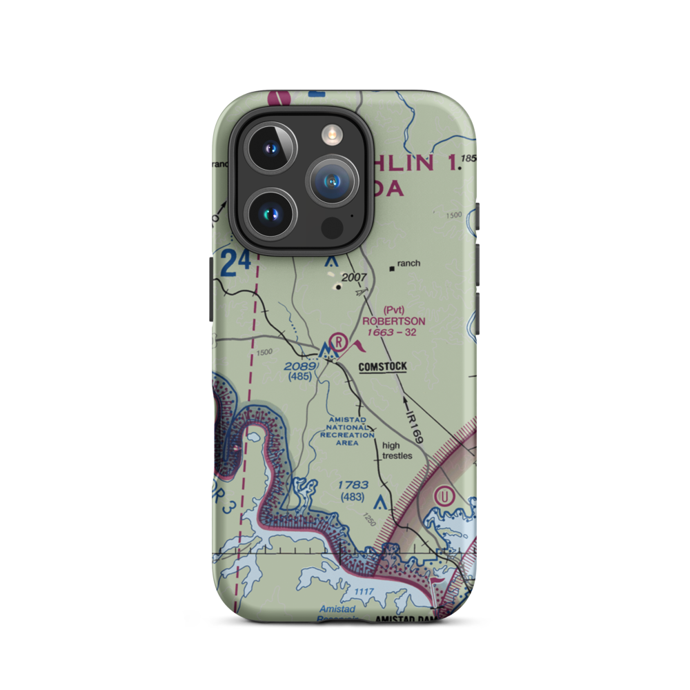 Robertson Ranch Airport (0TE0) VFR Sectional  Tough iPhone Case iPhone 16 Pro model shown