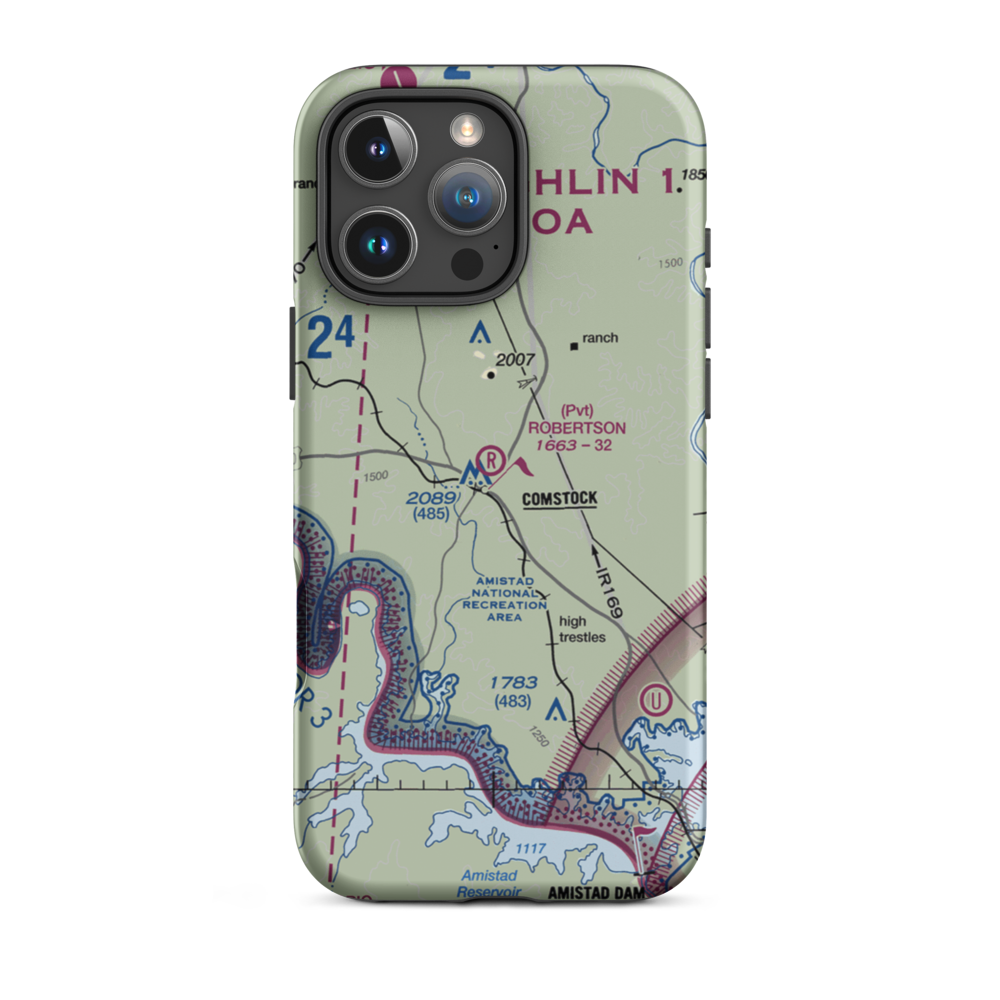 Robertson Ranch Airport (0TE0) VFR Sectional  Tough iPhone Case iPhone 16 Pro Max model shown