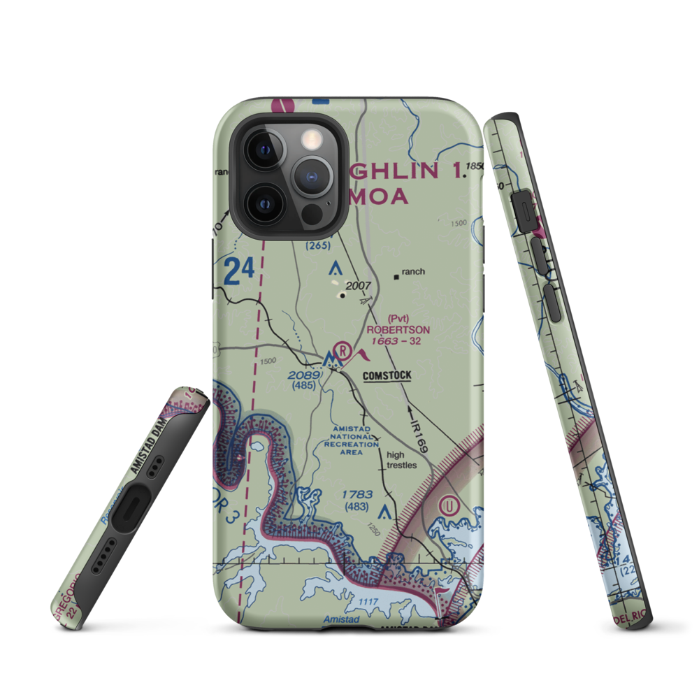 Robertson Ranch Airport (0TE0) VFR Sectional  Tough iPhone Case iPhone 12 Pro model shown