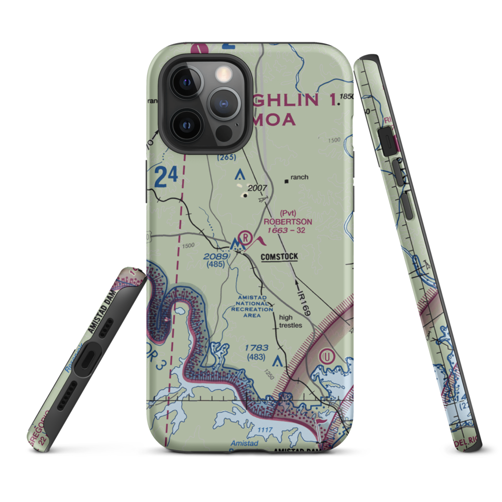 Robertson Ranch Airport (0TE0) VFR Sectional  Tough iPhone Case iPhone 12 Pro Max model shown