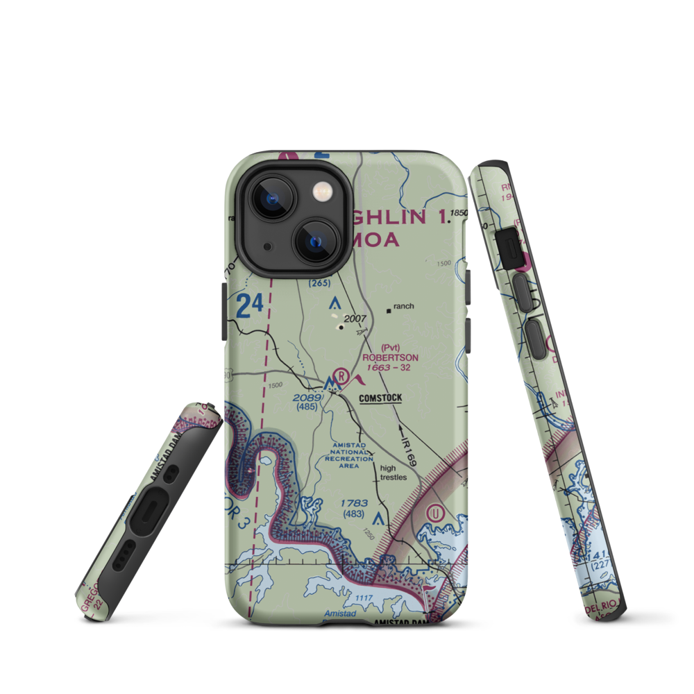 Robertson Ranch Airport (0TE0) VFR Sectional  Tough iPhone Case iPhone 13 mini model shown