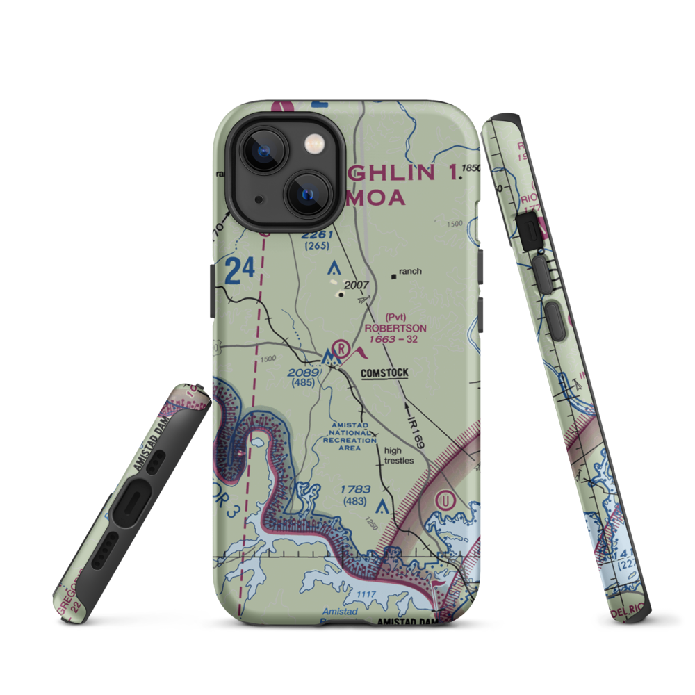 Robertson Ranch Airport (0TE0) VFR Sectional  Tough iPhone Case iPhone 13 model shown