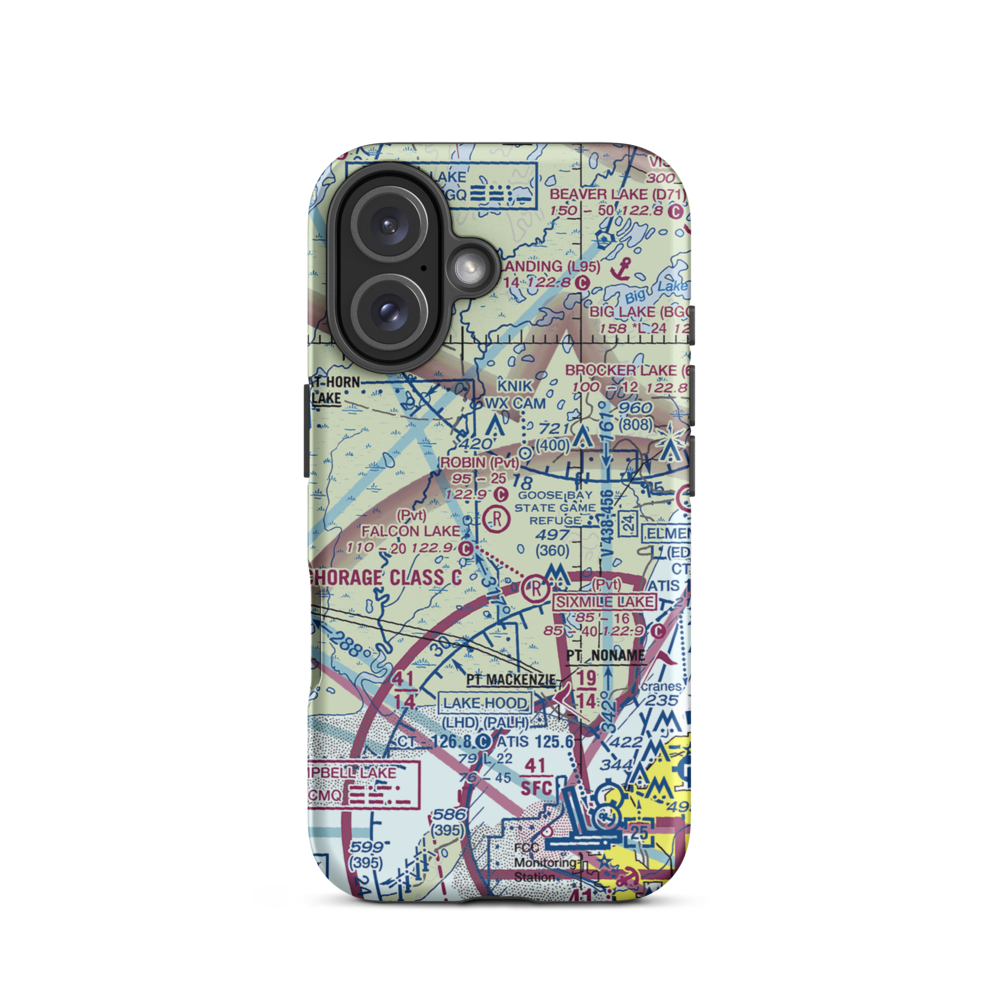 Robin'S Landing (50AK) VFR Sectional  Tough iPhone Case iPhone 16 model shown