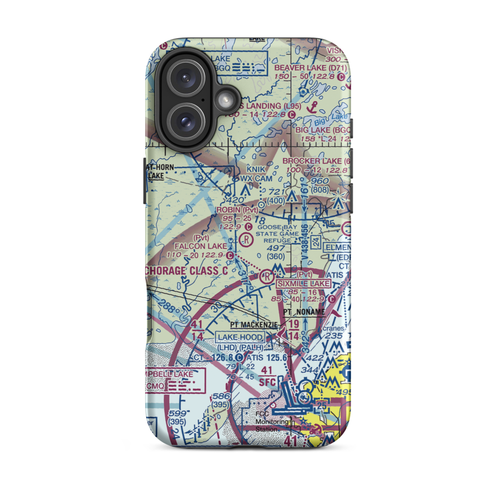 Robin'S Landing (50AK) VFR Sectional  Tough iPhone Case iPhone 16 Plus model shown