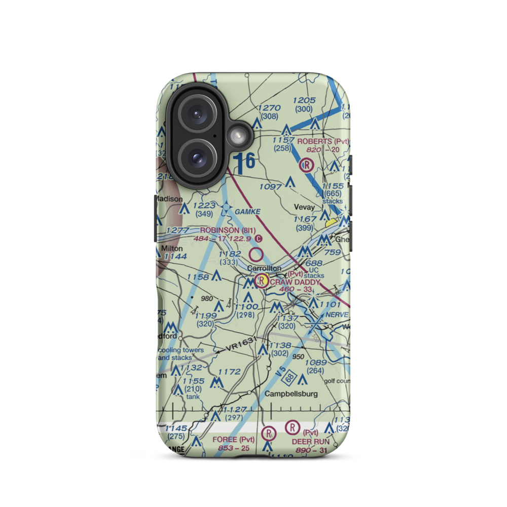 Robinson Airport (8I1) VFR Sectional  Tough iPhone Case iPhone 16 model shown