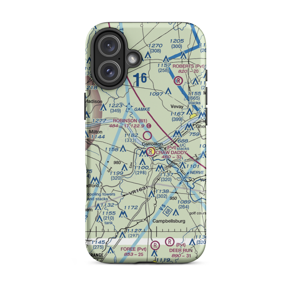 Robinson Airport (8I1) VFR Sectional  Tough iPhone Case iPhone 16 Plus model shown