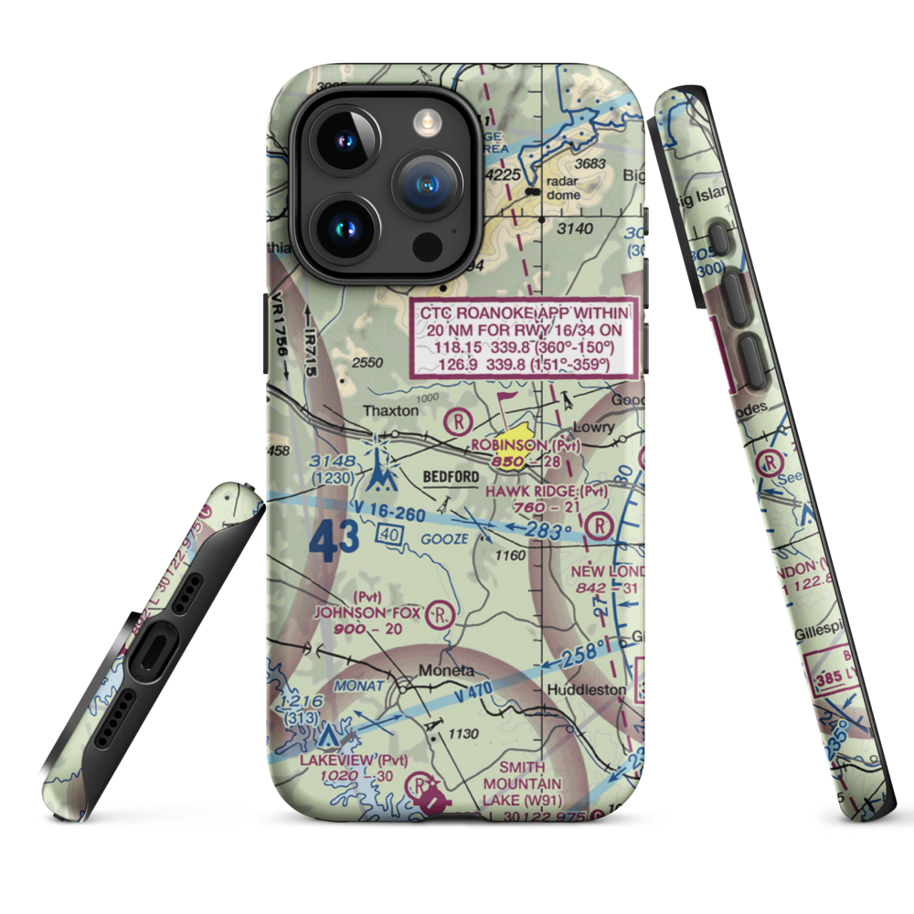 Robinson Airport (VG25) VFR Sectional  Tough iPhone Case iPhone 15 Pro Max model shown