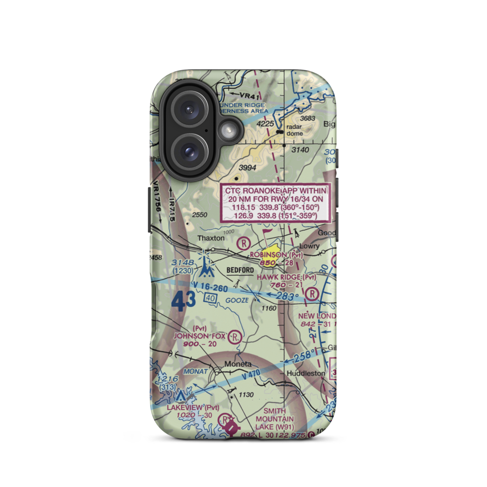 Robinson Airport (VG25) VFR Sectional  Tough iPhone Case iPhone 16 model shown