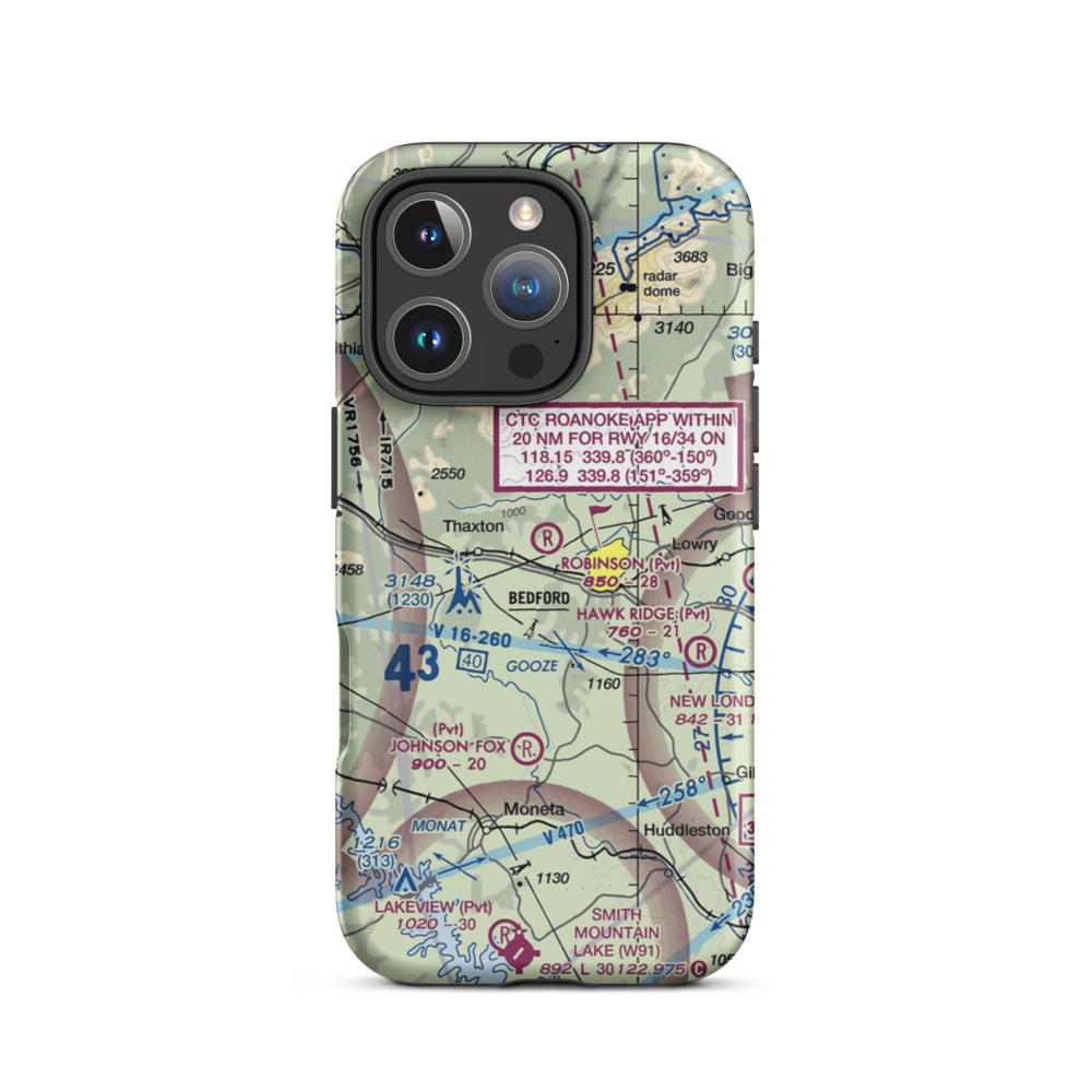 Robinson Airport (VG25) VFR Sectional  Tough iPhone Case iPhone 16 Pro model shown