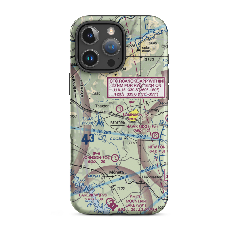 Robinson Airport (VG25) VFR Sectional  Tough iPhone Case iPhone 16 Pro Max model shown