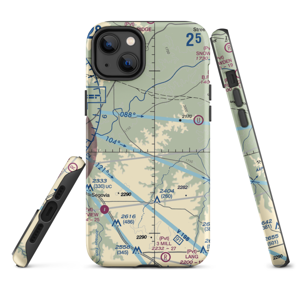 Robinson Ranch Airport (52TE) VFR Sectional  Tough iPhone Case iPhone 14 Plus model shown