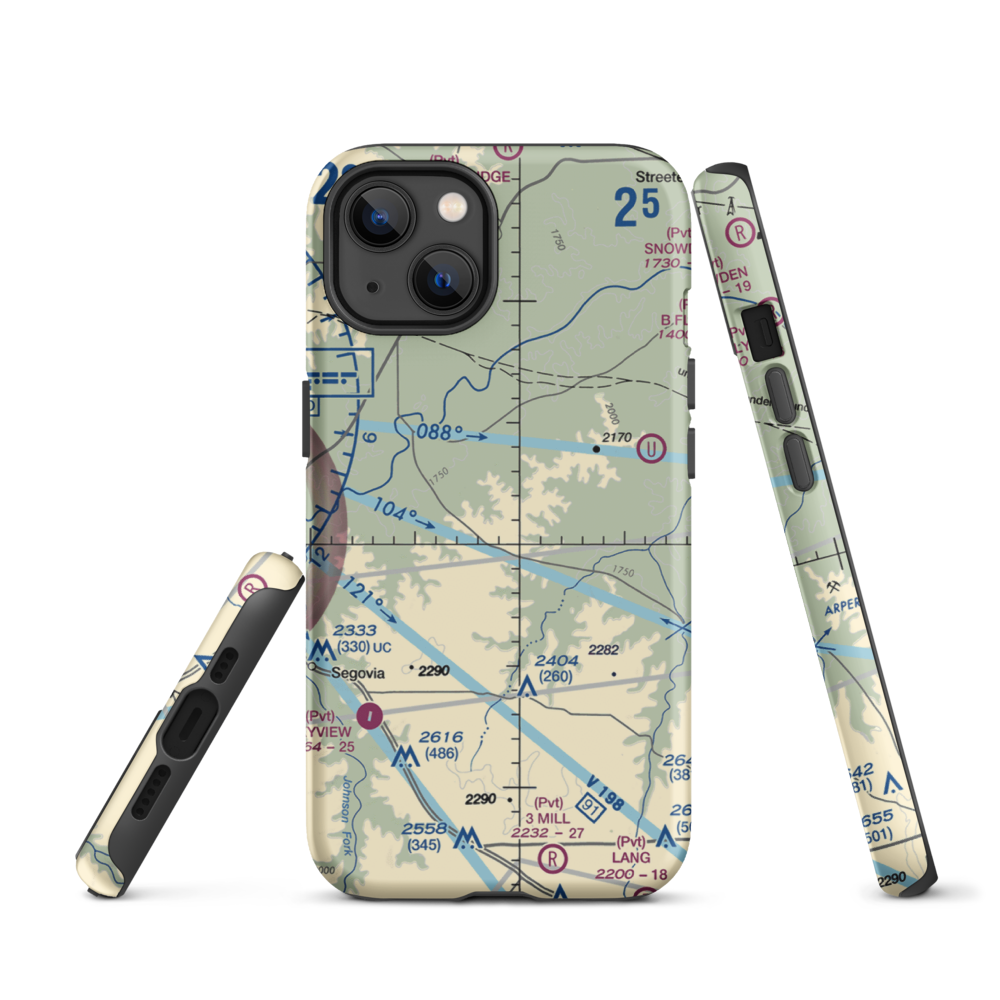 Robinson Ranch Airport (52TE) VFR Sectional  Tough iPhone Case iPhone 13 model shown