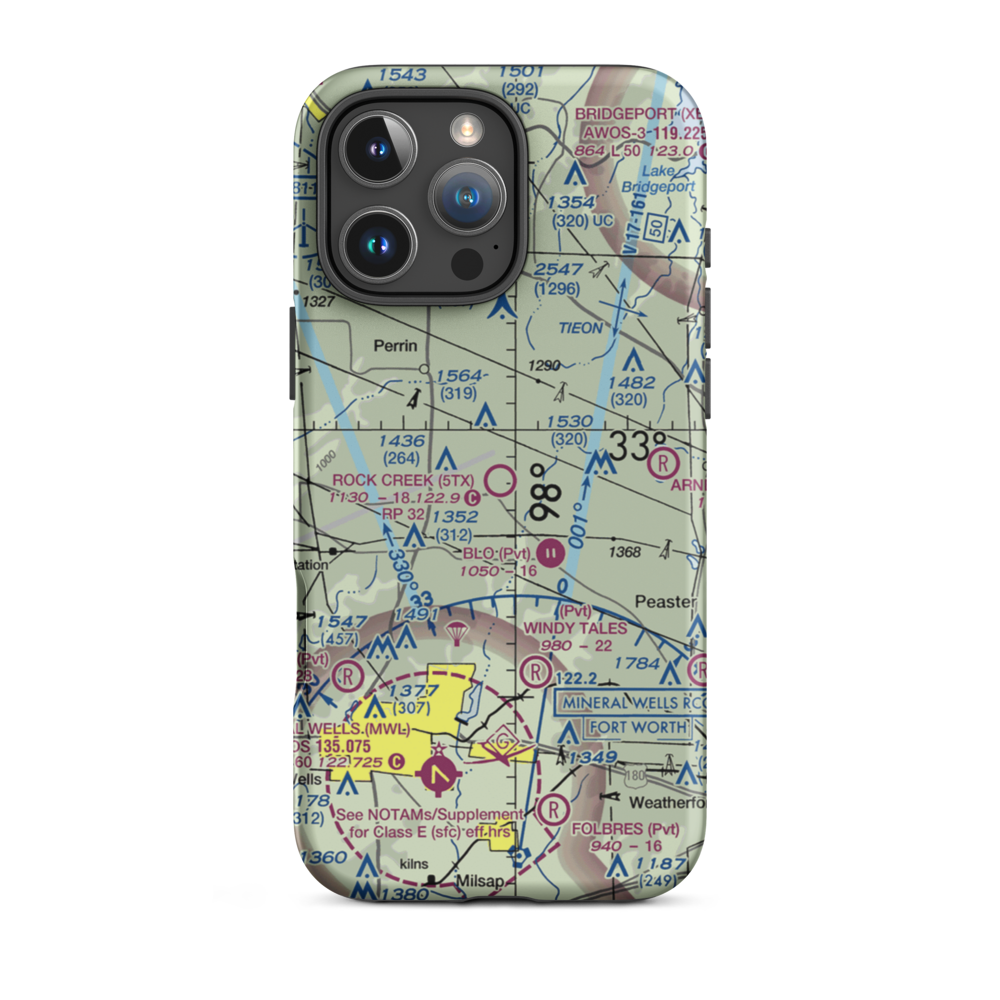 Rock Creek Ranch Airport (5TX) VFR Sectional  Tough iPhone Case iPhone 16 Pro Max model shown
