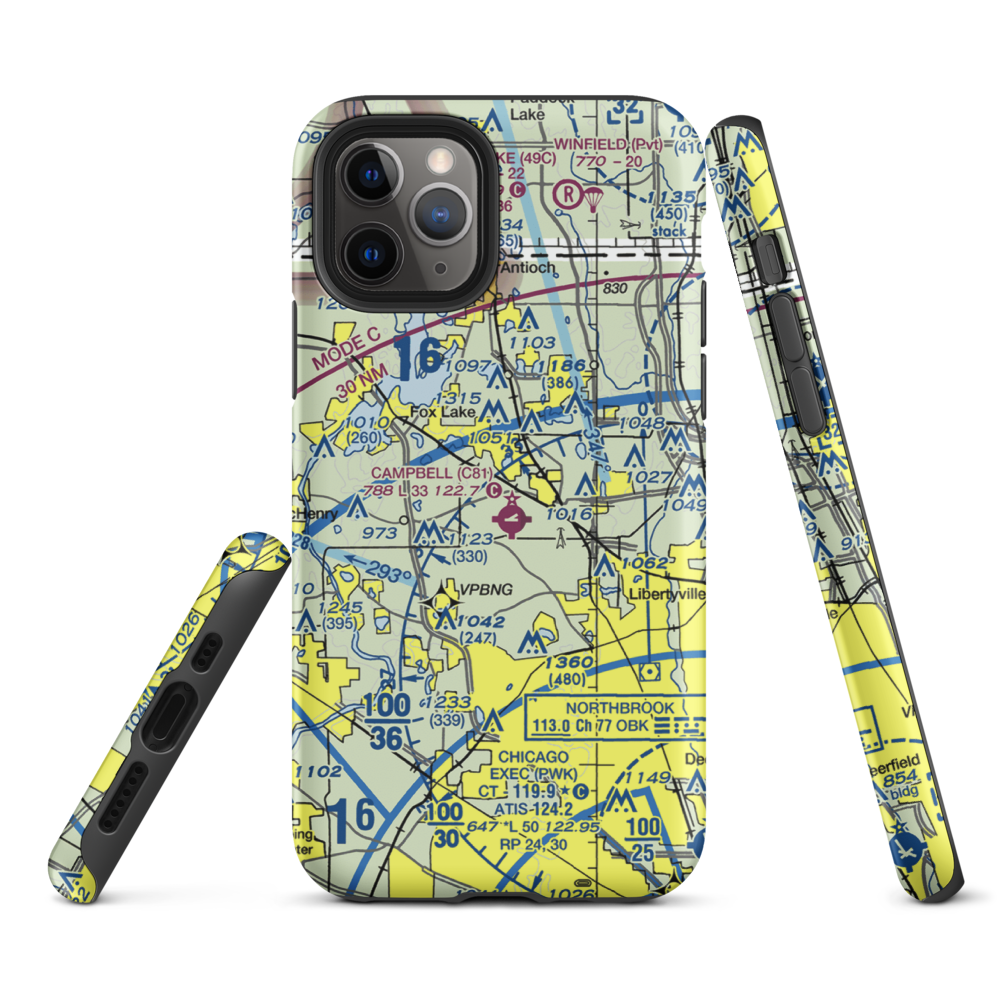 Rockenbach Airport (LL97) VFR Sectional  Tough iPhone Case iPhone 11 Pro model shown