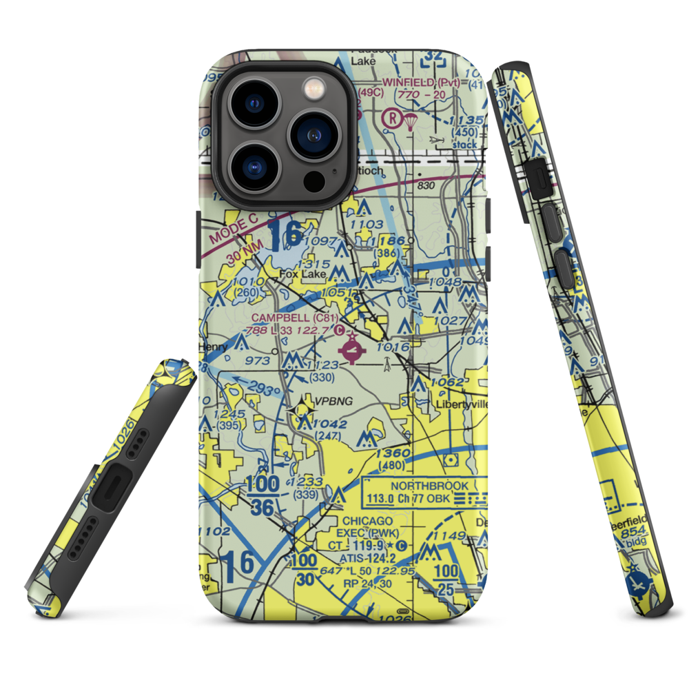 Rockenbach Airport (LL97) VFR Sectional  Tough iPhone Case iPhone 13 Pro Max model shown