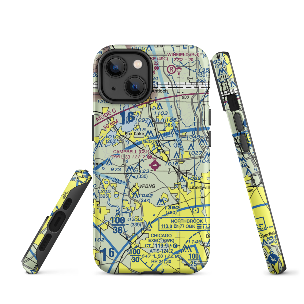 Rockenbach Airport (LL97) VFR Sectional  Tough iPhone Case iPhone 14 model shown