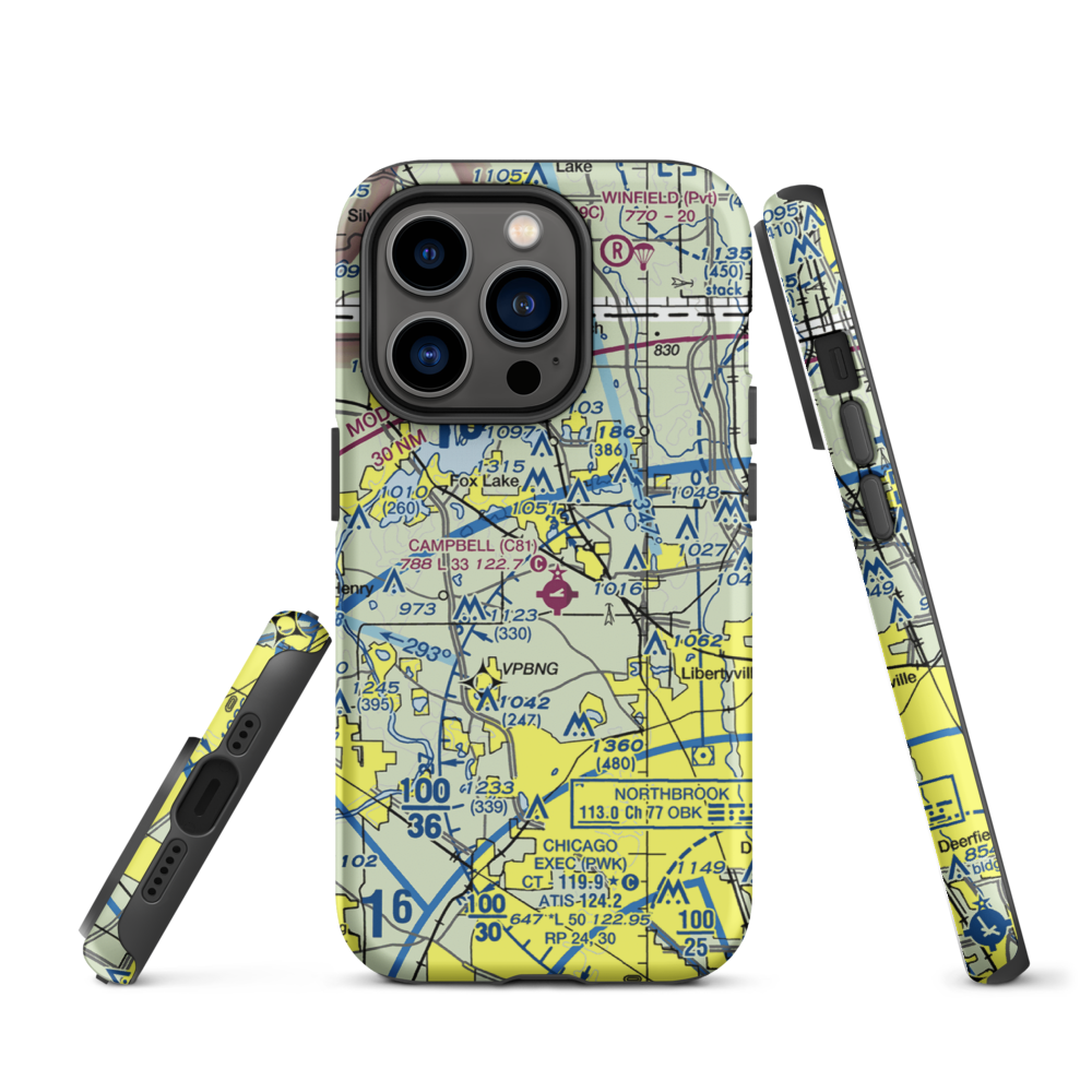 Rockenbach Airport (LL97) VFR Sectional  Tough iPhone Case iPhone 14 Pro model shown