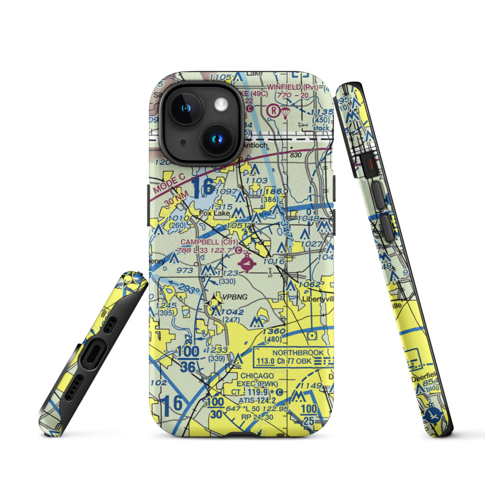 Rockenbach Airport (LL97) VFR Sectional  Tough iPhone Case iPhone 15 model shown
