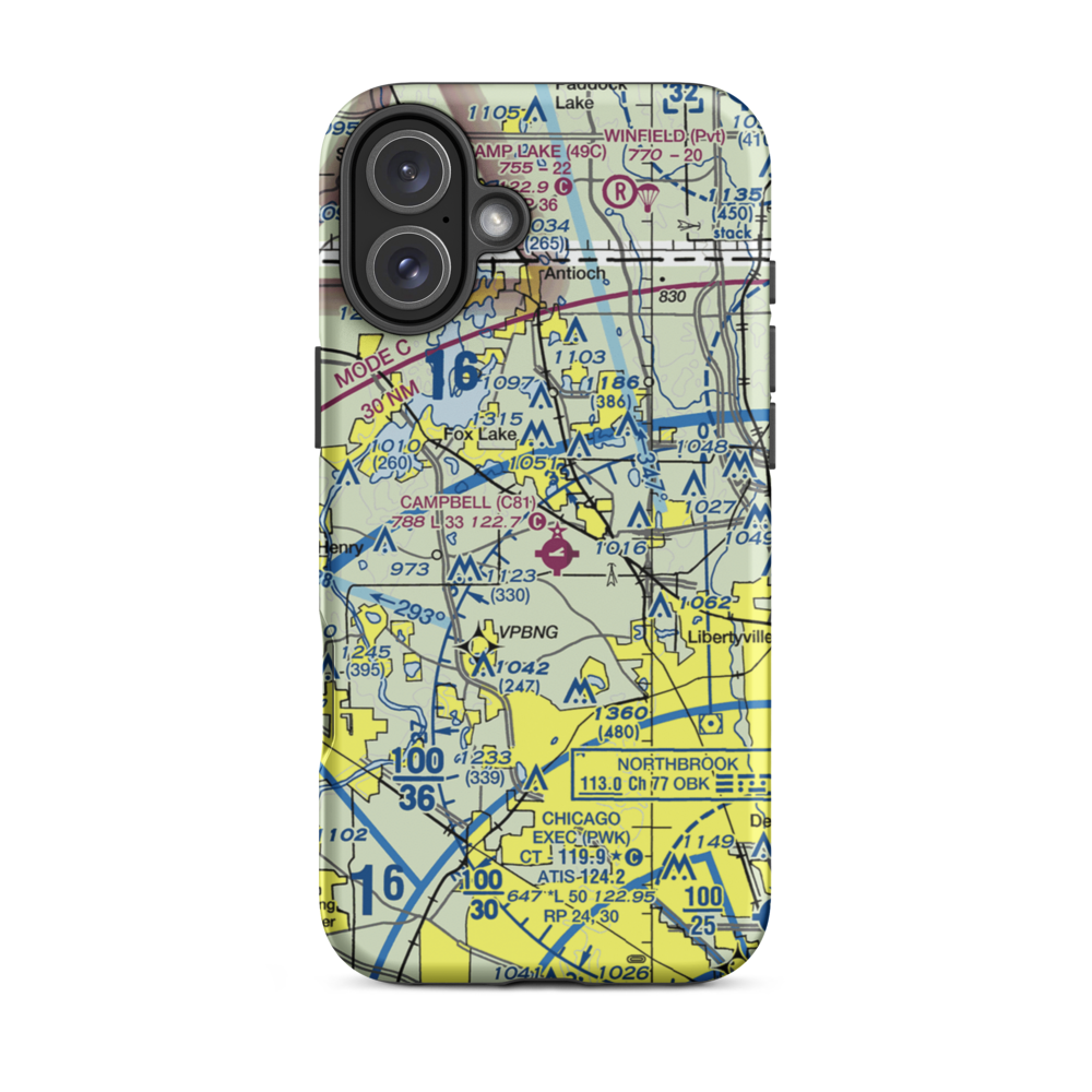 Rockenbach Airport (LL97) VFR Sectional  Tough iPhone Case iPhone 16 Plus model shown