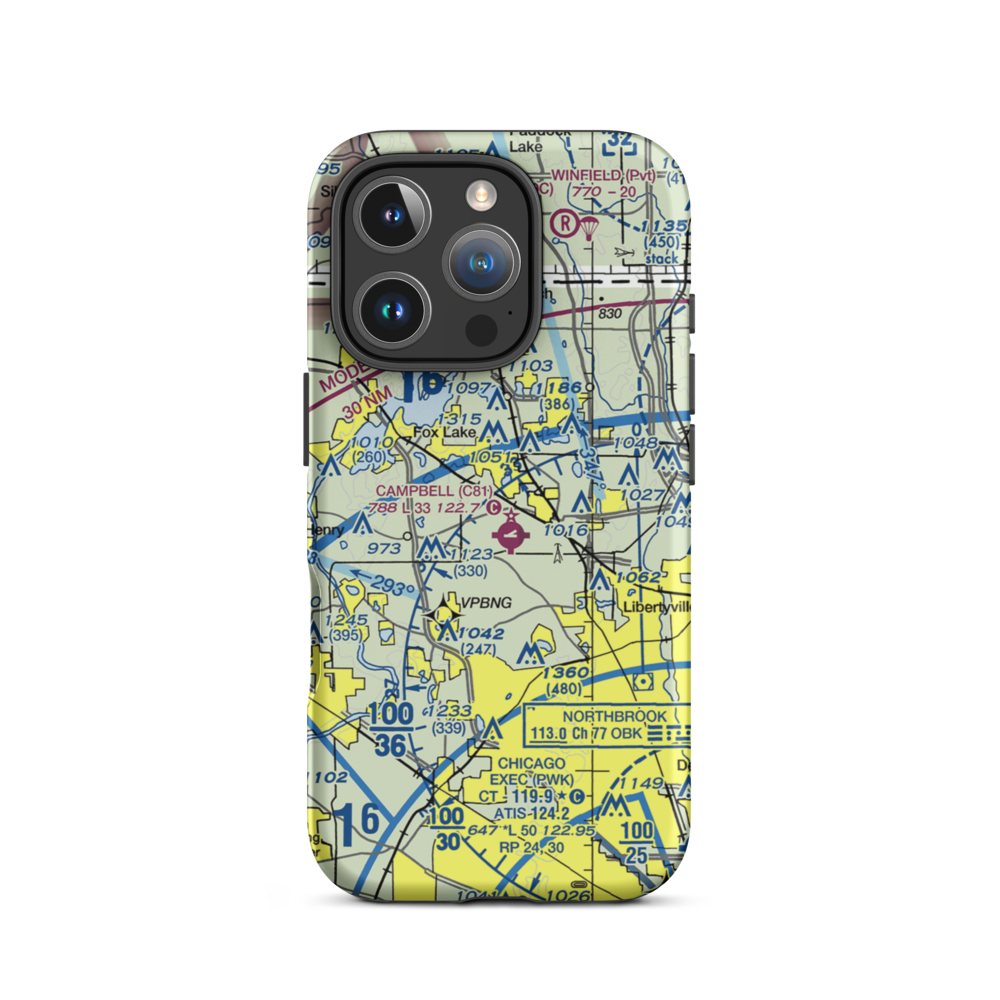 Rockenbach Airport (LL97) VFR Sectional  Tough iPhone Case iPhone 16 Pro model shown