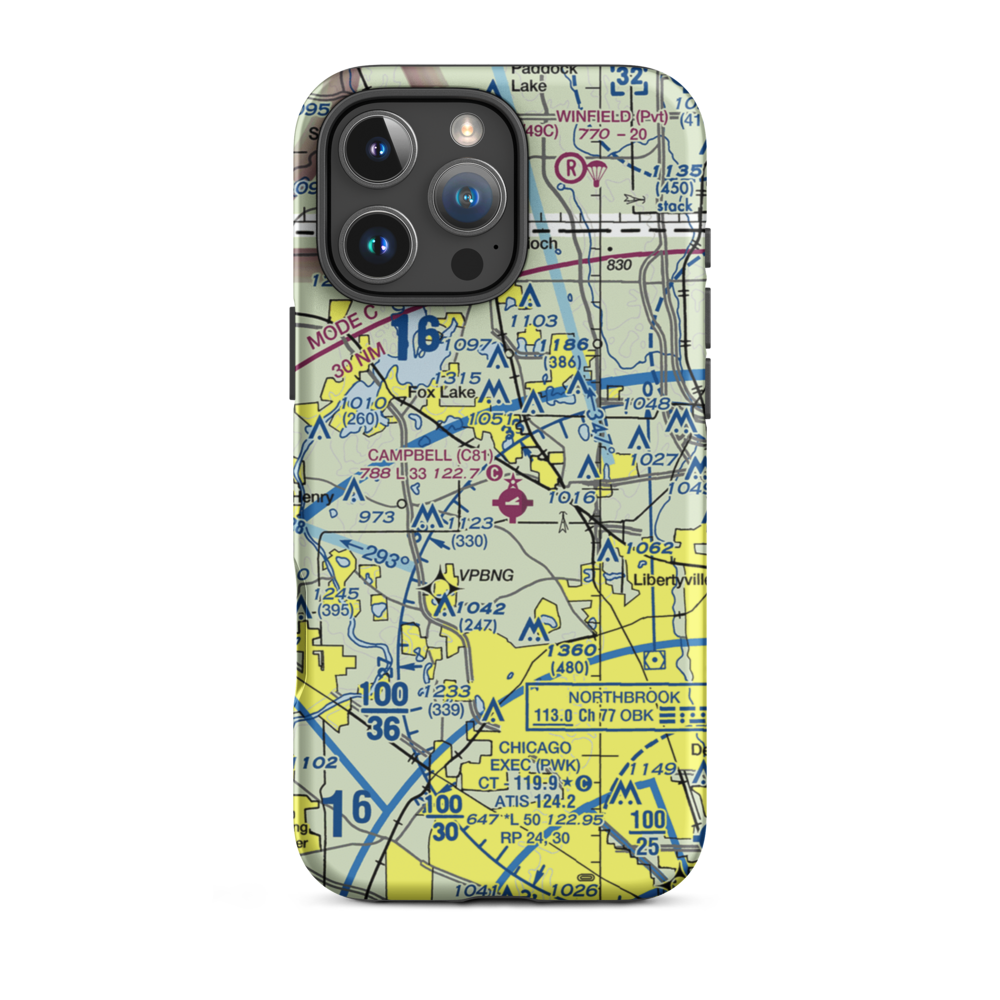 Rockenbach Airport (LL97) VFR Sectional  Tough iPhone Case iPhone 16 Pro Max model shown